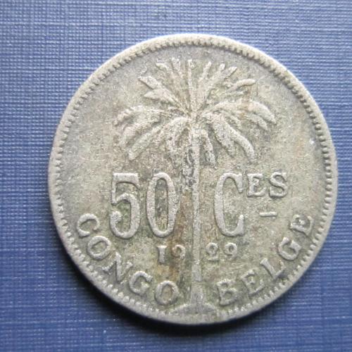 Монета 50 сантимов Бельгийское Конго 1929