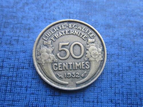 Монета 50 сантимов Франция 1932
