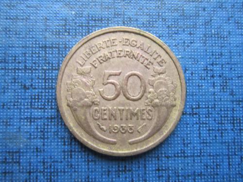 Монета 50 сантимов Франция 1933