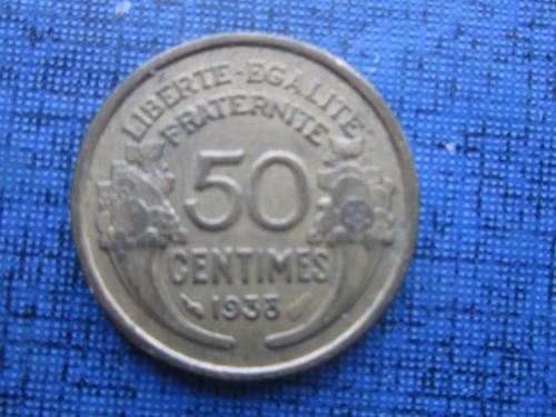 Монета 50 сантимов Франция 1938