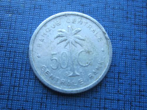 Монета 50 сантимов Конго Бельгийское 1955