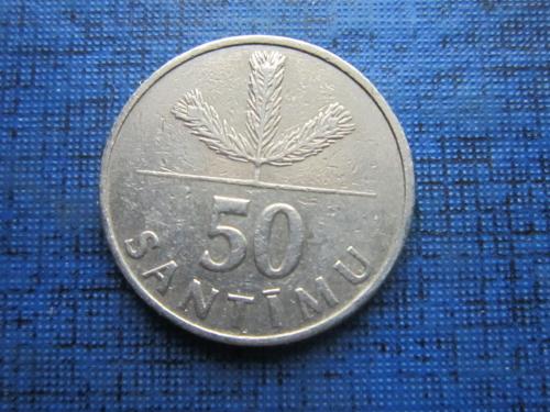 Монета 50 сантимов Латвия 1992