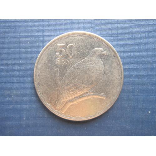 Монета 50 сене Самоа 2011 фауна птица