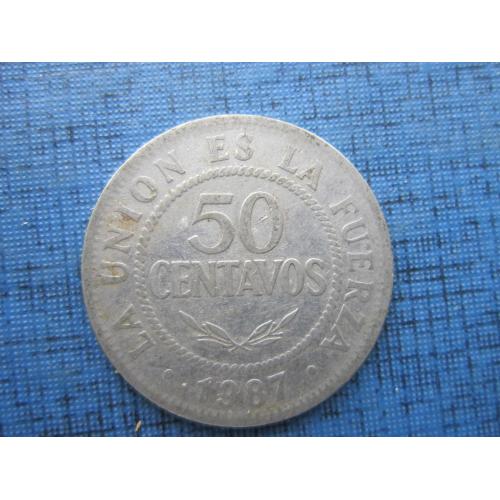 Монета 50 сентаво Боливия 1987