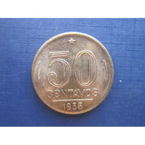 Монета 50 сентаво Бразилия 1956 президент Дутра