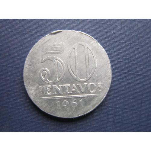 Монета 50 сентаво Бразилия 1961 алюминий