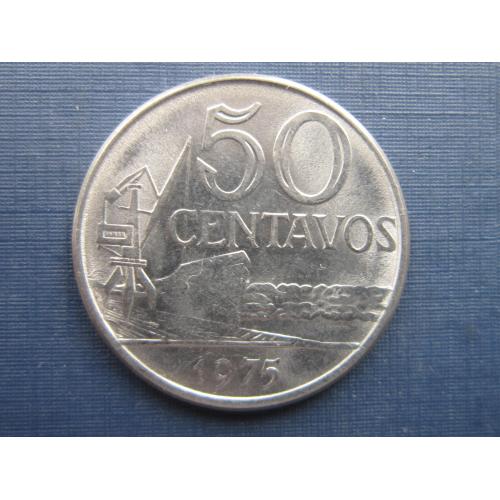Монета 50 сентаво Бразилия 1975 корабль