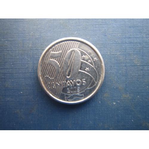 Монета 50 сентаво Бразилия 2005
