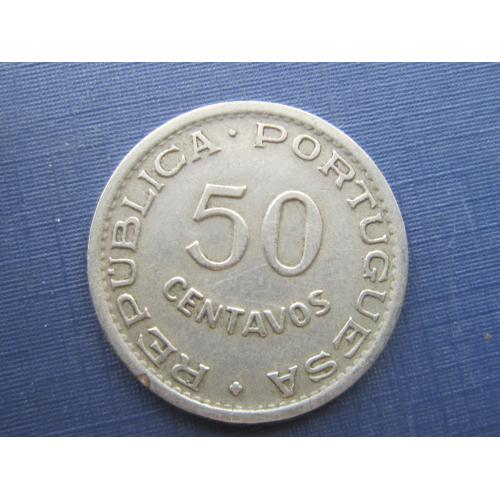 Монета 50 сентаво Колония Ангола Португальская 1950