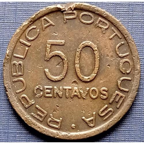 Монета 50 сентаво Колония Мозамбик Португальский 1945