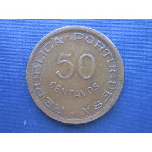 Монета 50 сентаво Мозамбик Португальский 1973 большая