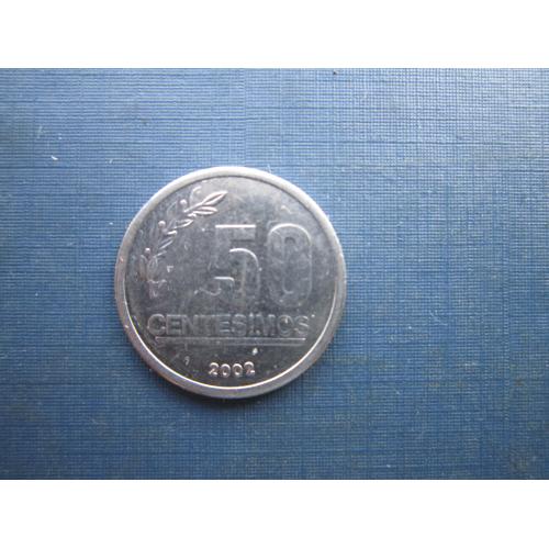 Монета 50 сентезимо Уругвай 2002