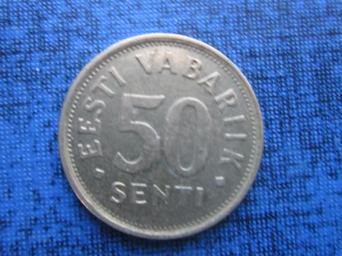 Монета 50 сенти Эстония 1992