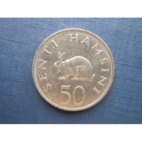Монета 50 сенти Танзания 1983 фауна заяц кролик