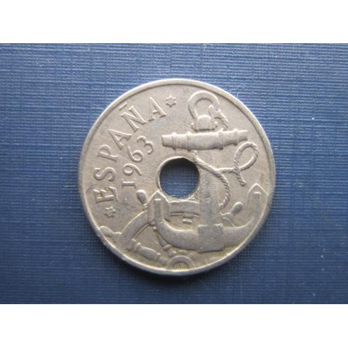 Монета 50 сентимо Испания 1963 якорь флот