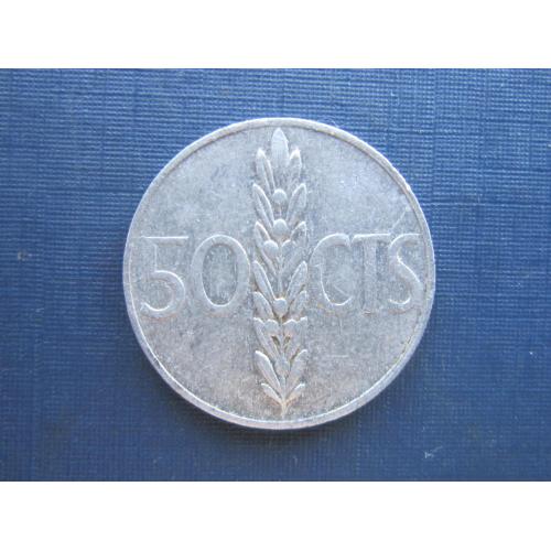 Монета 50 сентимо Испания 1966