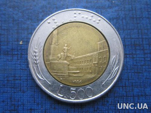 Монета 500 лир Италия 1986
