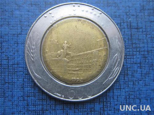 Монета 500 лир Италия 1992
