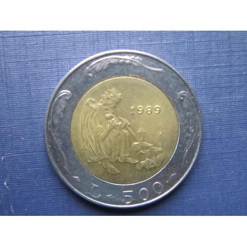 Монета 500 лир Сан-Марино 1989 каменотёс строитель