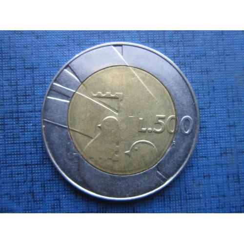 Монета 500 лир Сан Марино 1990 фауна птицы