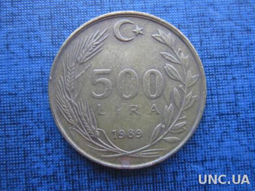 монета 500 лир Турция 1989
