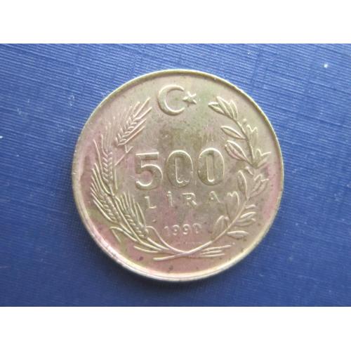 Монета 500 лир Турция 1990