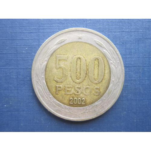 Монета 500 песо Чили 2002