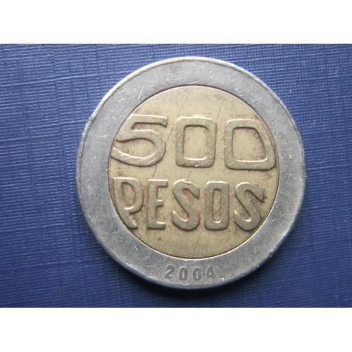 Монета 500 песо Колумбия 2004