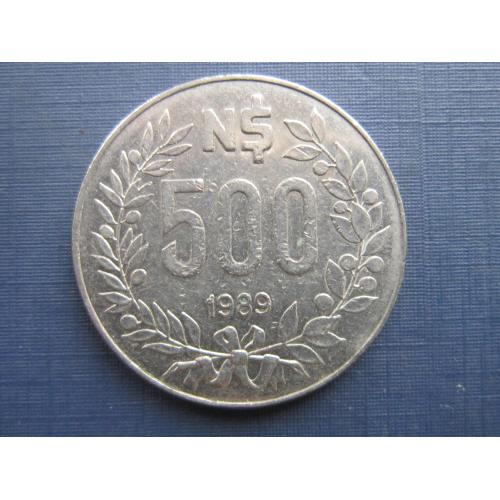 Монета 500 песо Уругвай 1989