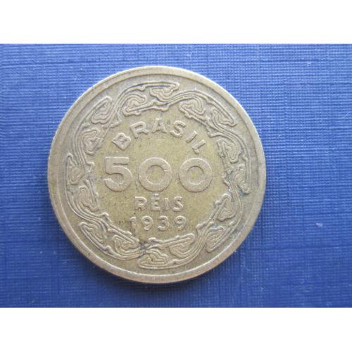 Монета 500 рейс реалов Бразилия 1939