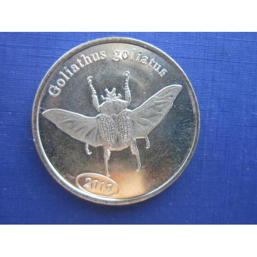 Монета 500 рупий северная Суматра 2018 фауна насекомые жуки гигантский голиаф
