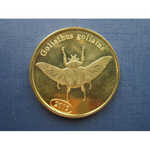 Монета 500 рупий северная Суматра (Индонезия) 2019 фауна насекомые жуки жук-Голиаф