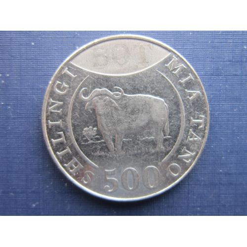 Монета 500 шиллингов Танзания 2014 фауна буйвол бык
