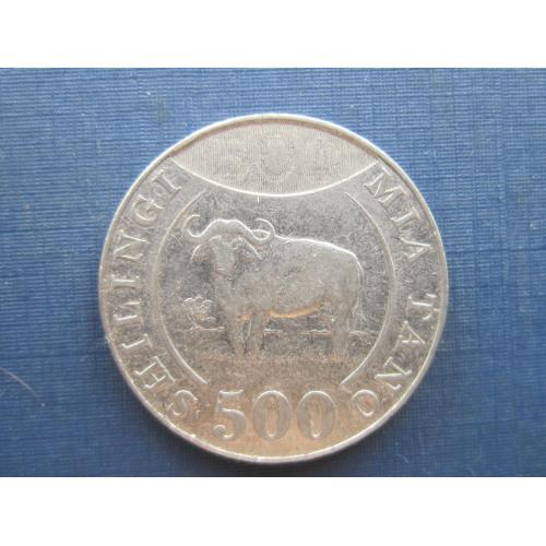 Монета 500 шиллингов Танзания 2014 фауна буйвол бык