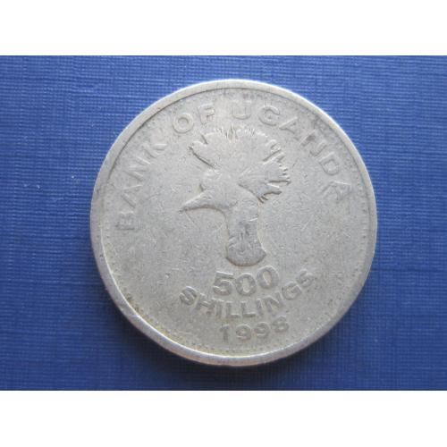 Монета 500 шиллингов Уганда 1998 фауна птица