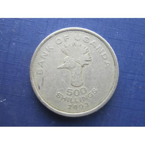 Монета 500 шиллингов Уганда 2003 фауна птица
