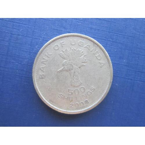 Монета 500 шиллингов Уганда 2008 фауна птица