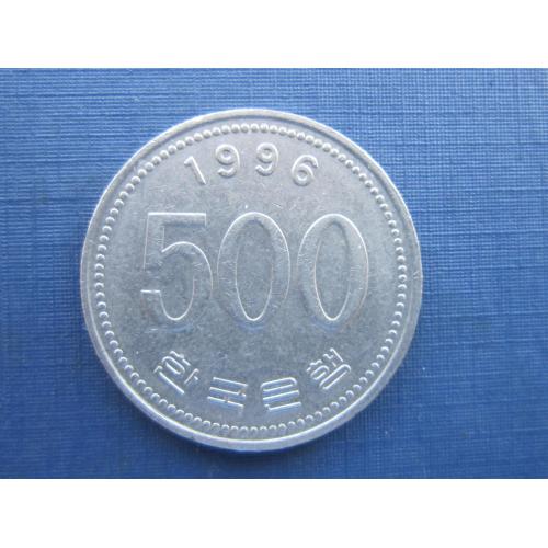 Монета 500 вон Южная Корея 1996 фауна птица аист