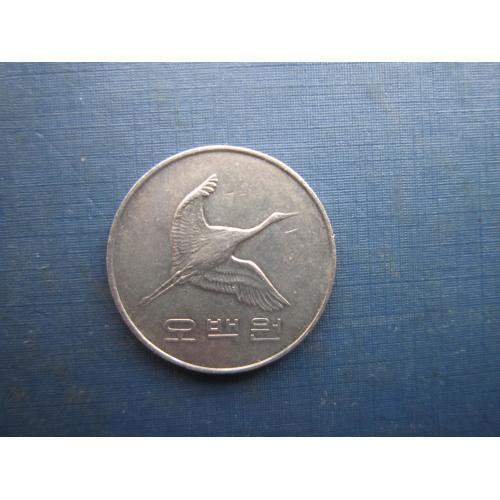 Монета 500 вона Південна Корея 2007 фауна птах лелека