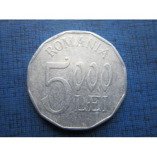 Монета 5000 лей Румыния 2002