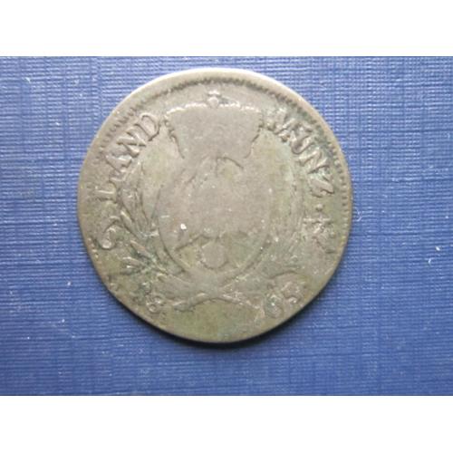 Монета 6 крейцеров Германия Бавария 1805 Максимилиан Йозеф серебро как есть