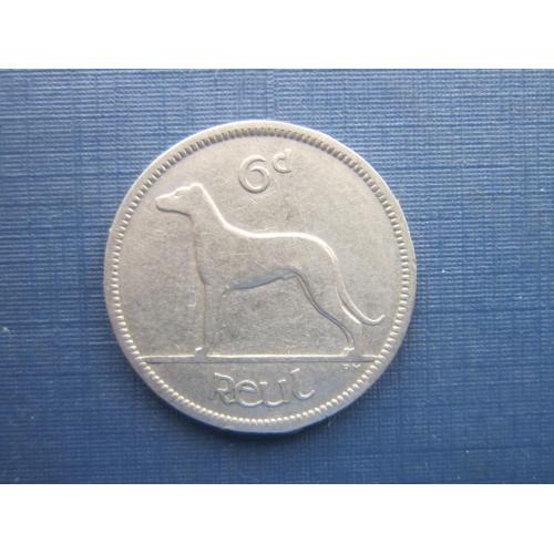 Монета 6 пенсов Ирландия 1928 фауна собака
