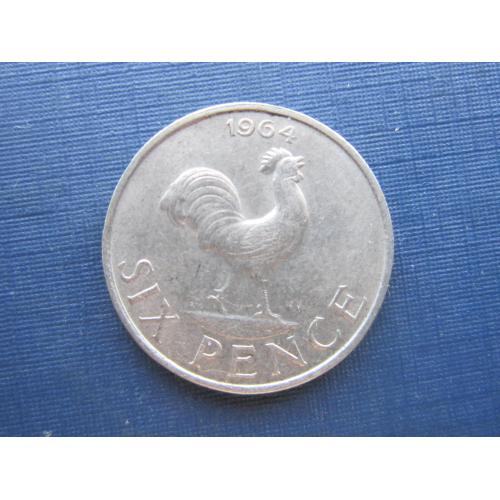 Монета 6 пенсов Малави 1964 фауна птица петух