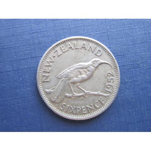 Монета 6 пенсов Новая Зеландия 1952 фауна птица