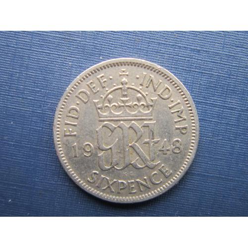 Монета 6 пенсов Великобритания 1948