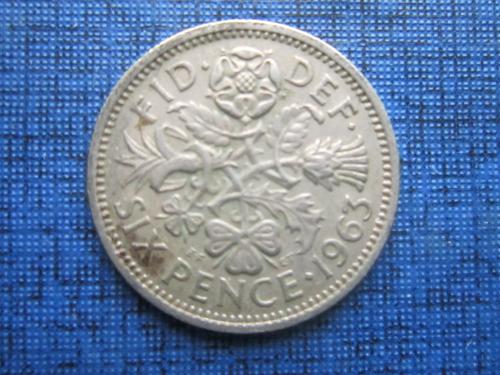 Монета 6 пенсов Великобритания 1963