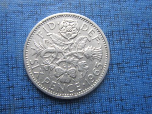 Монета 6 пенсов Великобритания 1965