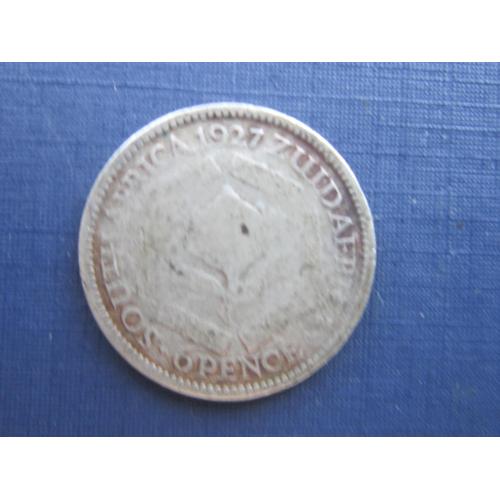 Монета 6 пенсов ЮАР Британская 1927 серебро