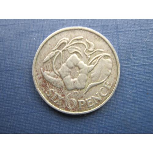 Монета 6 пенсов Замбия 1964