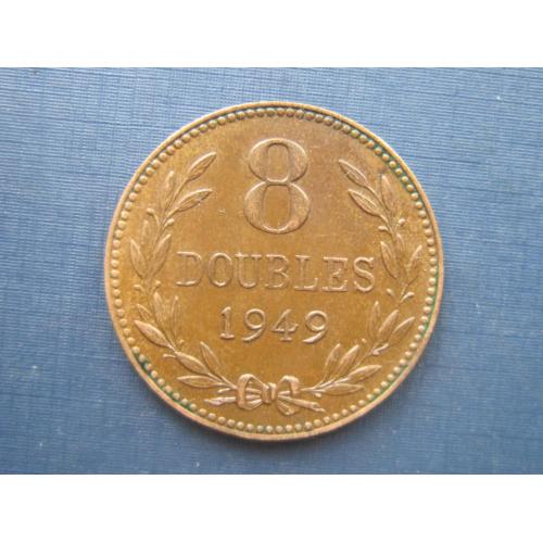 Монета 8 дублей Гернси Великобритания Англия 1949 состояние